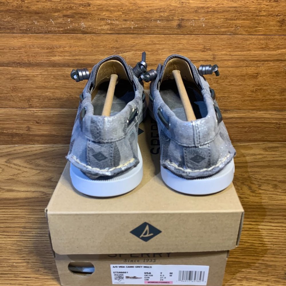 Sperry Women SZ 7 Authentic Original 2-Eye Vida Metallic Camo Boat Shoe STS86661 - Picture 5 of 6